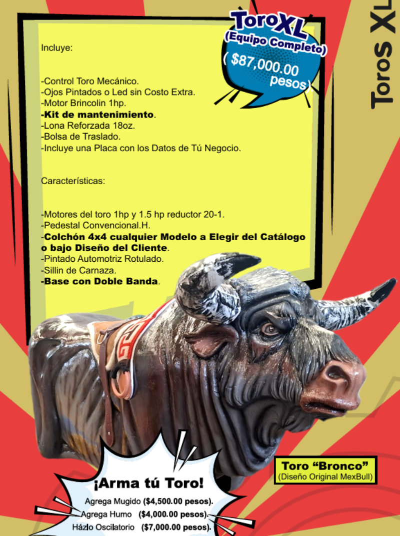 🐂 Toro XL (Equipo Completo) Diseño “Bronco” – Original MexBull - Toros XL MexBull
