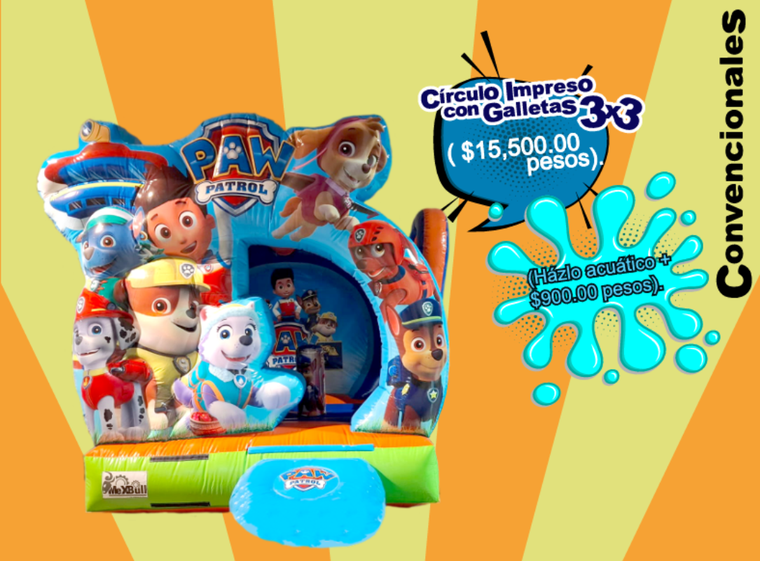 Brincolín Convencional Círculo Impreso con Galleta 3x3 - Brincolin Convencional MexBull