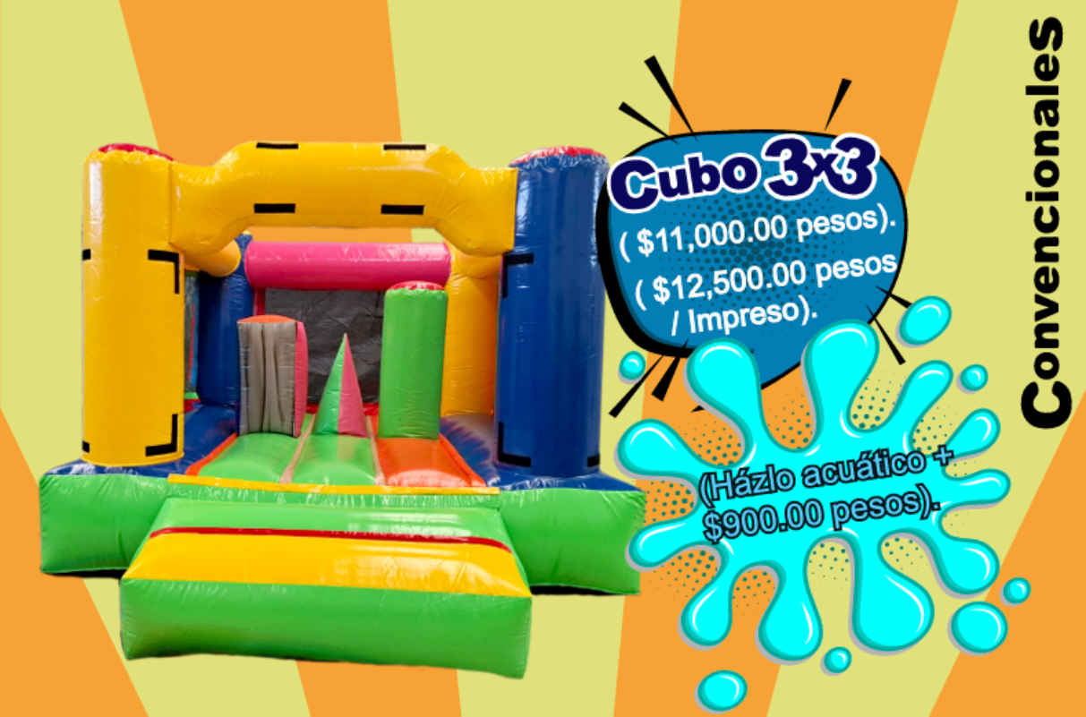 Brincolín Convencional Cubo 3x3 - Brincolin Convencional MexBull