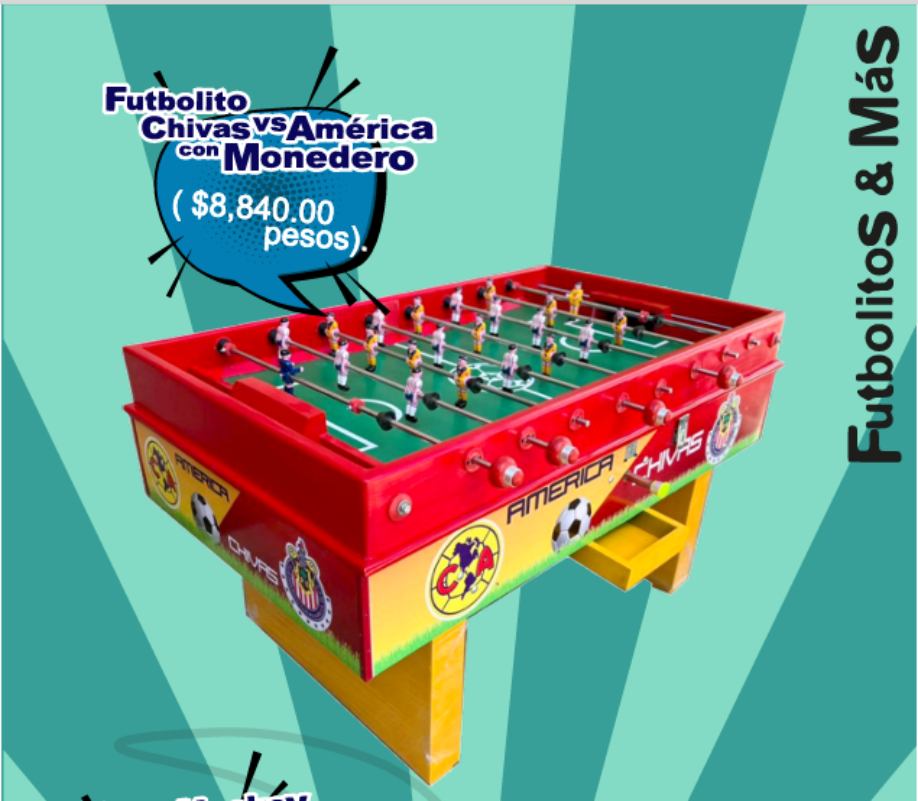 Futbolito Chivas vs América con Monedero - Futbolitos Y Más MexBull