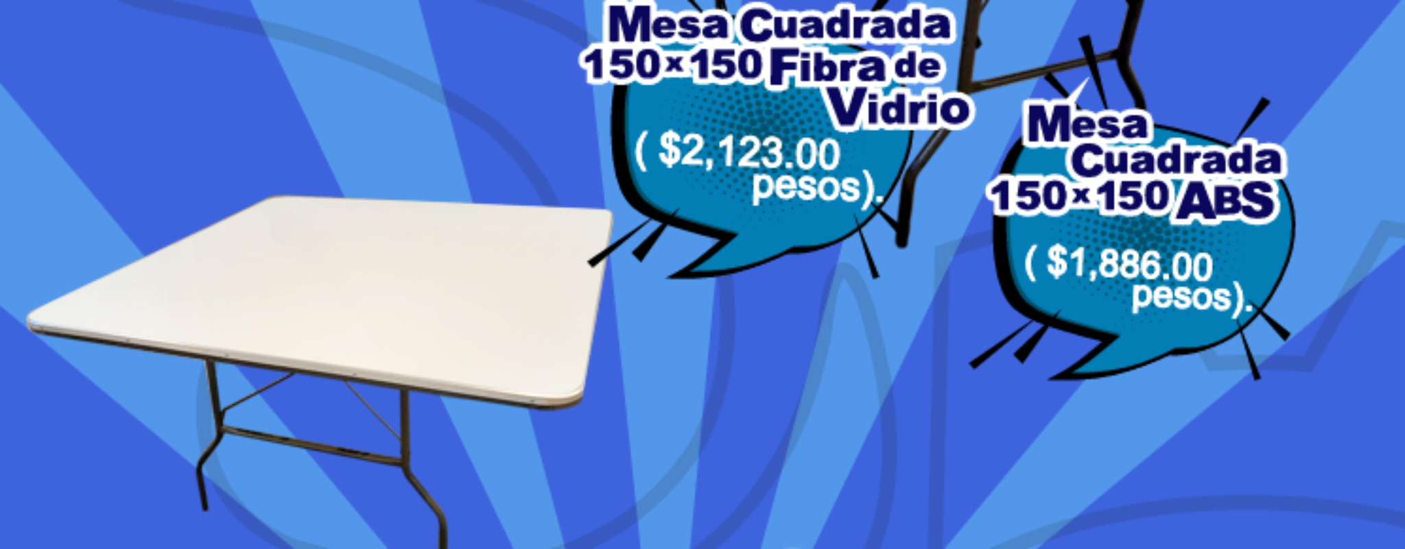 Mesa Cuadrada 150x150 - Mobiliario MexBull