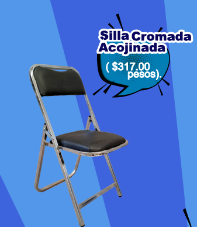 Silla Cromada Acojinada - Mobiliario MexBull