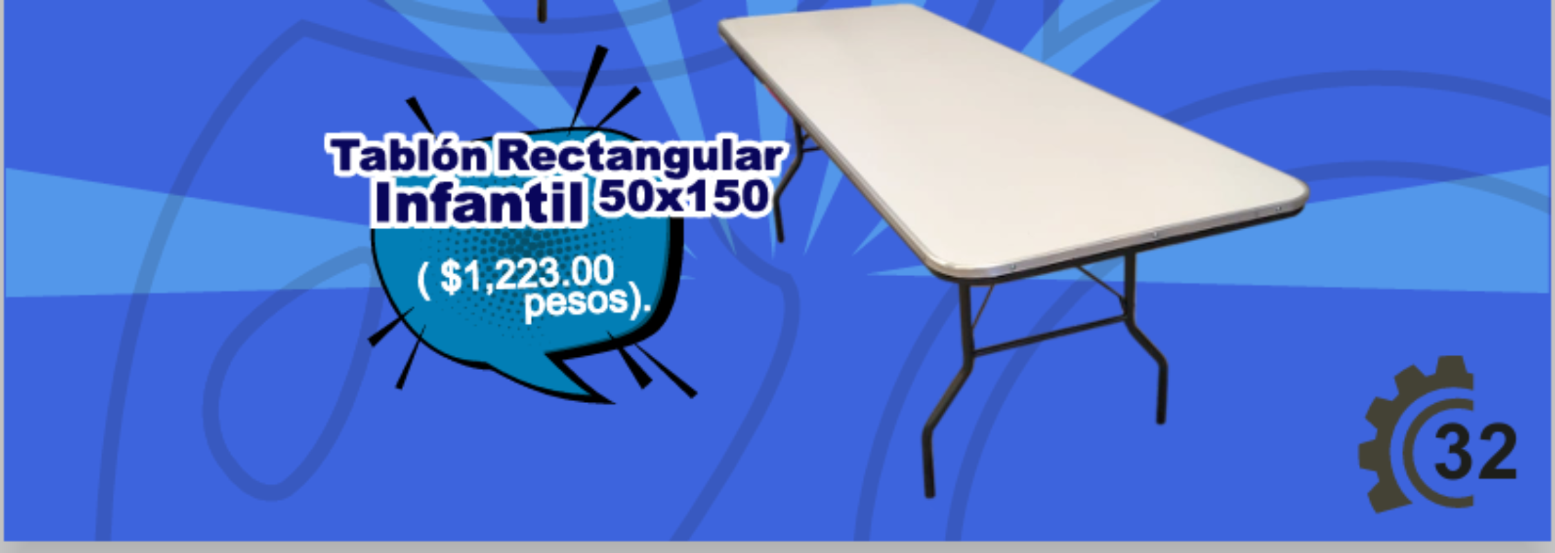 Tablón Rectangular Infantil 50×150 - Mobiliario MexBull